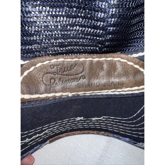 True Religion Pink Blue Madras Cotton Metal Accent Distressed Hat OSFA RARE NWOT - Picture 9 of 10